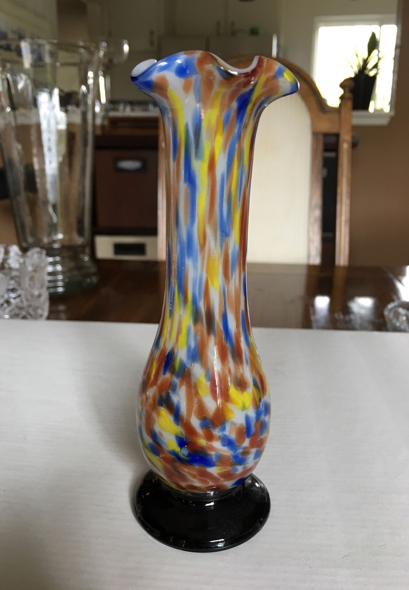 Hand blown glass vase collectible bud vase