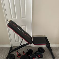 Adjustable Weight Bench + Dumbbell Set – Complete Home Gym Package