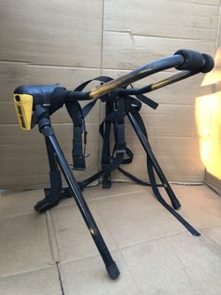 Rhode Gear Super Cycle Shuttle Adjustable Bike Carrier Rack for Mount to cars trunk. As is missing bike straps, see picture for details.