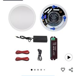 Herdio 6.5 Inch Bluetooth Ceiling Speakers 320W 2-Way Flush Mount in Wall Speakers for Home Bathroom Kitchen Office with Full Range Superior Sound,HCS