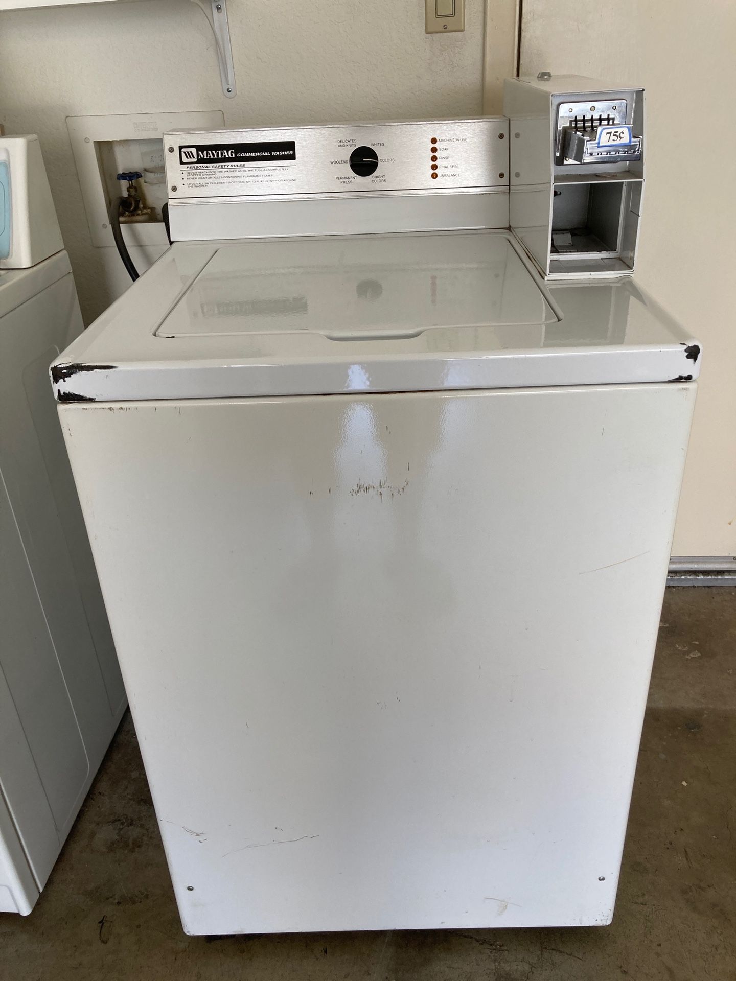 Maytag commercial washer coin operated deals