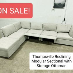 Thomasville Modular Sectional Sofa Couch With Storage Ottoman 