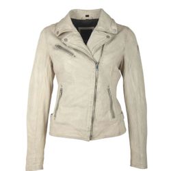 Mauritius Sofia Leather Jacket- Off-White