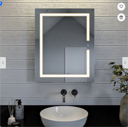NEW 24x30" Lighted LED Fog Free Surface/Recessed Mount Mirrored Rectangle Medicine Cabinet w/Outlet