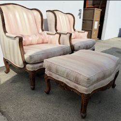 Vintage Pair Of Chairs And Ottoman! $250 OBO 