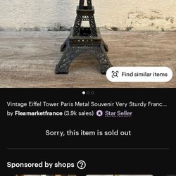 3 vintage  Eiffell Towers (metal)