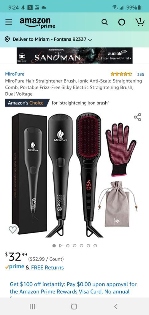Hair straightener brush