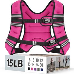 Weighted Vest for Training Excersize, Pink Color 15 LB 