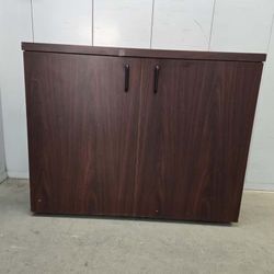 Solid Wood Storage Cabinet With 1 Adjustable Shelve