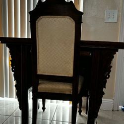 Antique Solid Wood Desk & Chair 41.5”Lx17.5Wx32”H