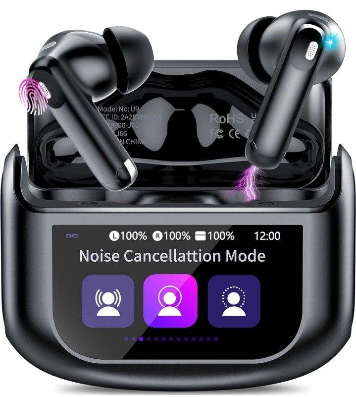 Bluetooth 5.4 Headphones Multi-Function Touch Screen Ear Buds with 5 EQ Modes