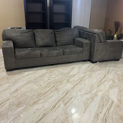 2 Gray sofa With Pull Out Bed