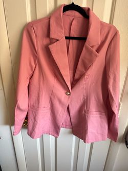 Pink Single Button Blazer Size M