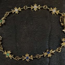 22k gold stone cross bracelet