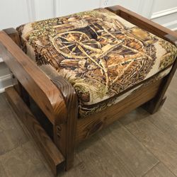 Rustic Lodge Footstool | Solid Wood