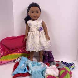 Doll With OUTFITS/SLEEPING BAG