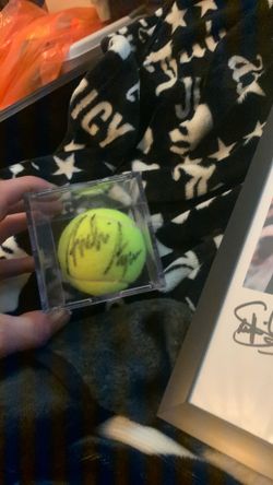 Andre Agassi & Steffi Graff signed Tennis ball