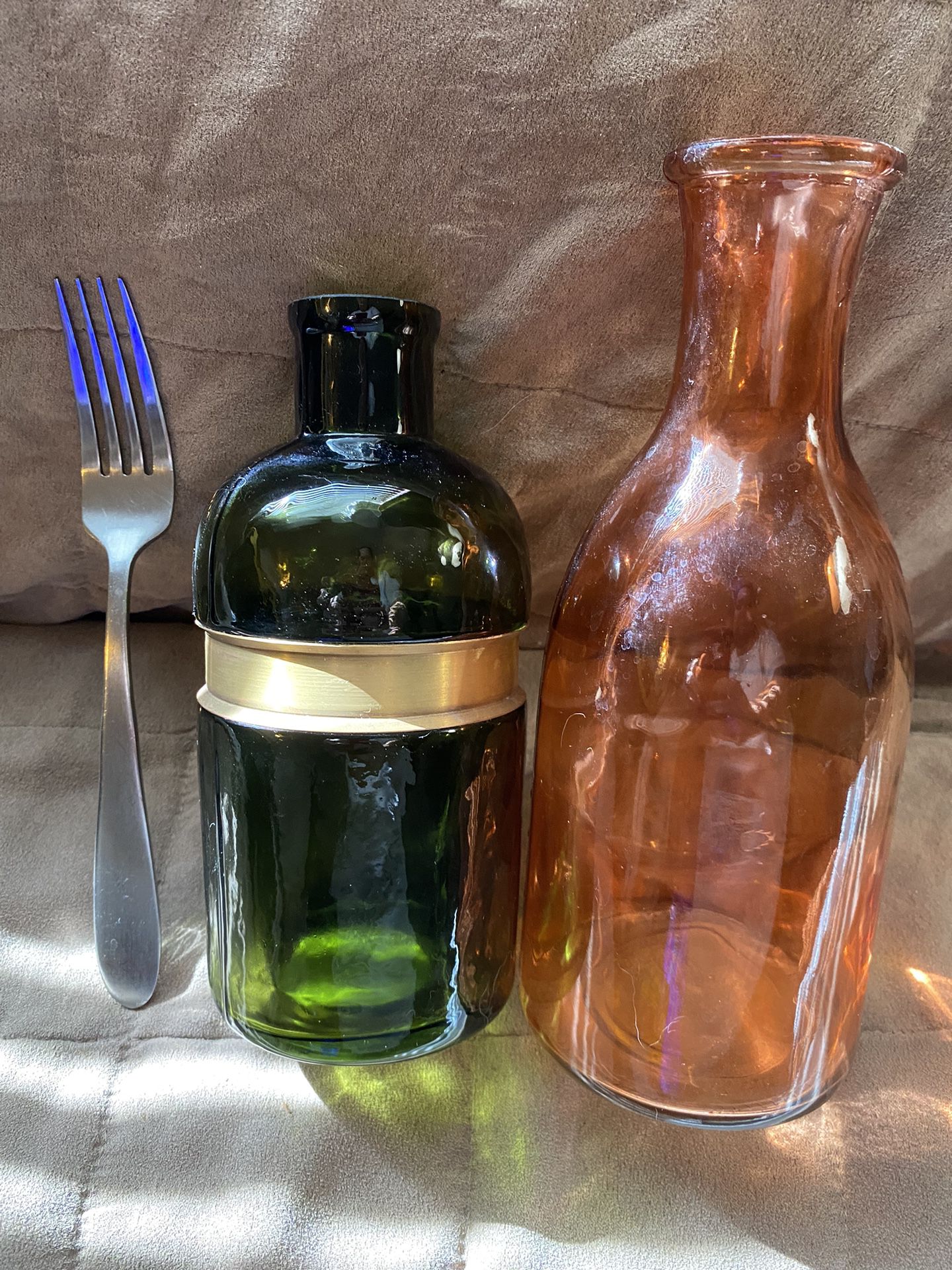 Two small glass vases lot 