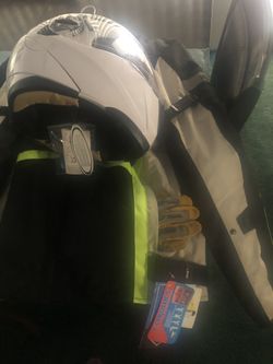 Brand new riding jacket and helmet