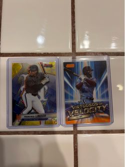 Francisco Lindor Yellow Lazer refractor /75 Bryce Harper Velocity 20/50