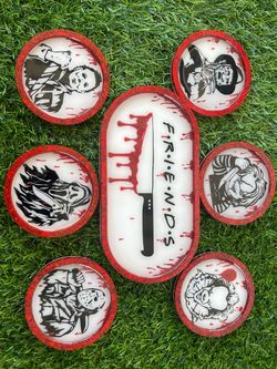 🩸Handmade Horror Resin Tray & Coaster Set 🩸