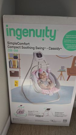 Ingenuity SimpleComfort Compact Soothing Swing – Cassidy, 0–9M, New in Box