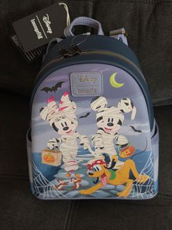Loungefly x Disney Halloween Mickey Mouse,  Minnie, Pluto Mummy Mini Backpack New with Tags