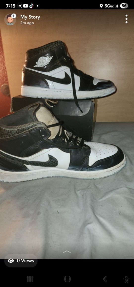 Jordan 1 Mid SE Panda Elaphant Print Sz9.5