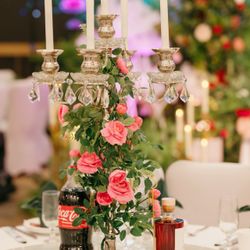 5 Arms Candelabra With Rose Vines