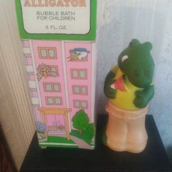 avon alligator bubble bath bottle 