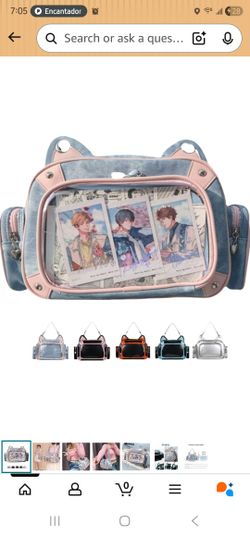 Cat Ita Bag Pin Display Backpack for School Preppy Backpack for Girls Ita Crossbody with Insert Shoulder Bag
