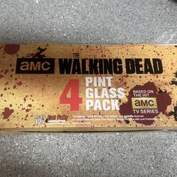 Walking Dead Pint Glasses - Set of 4 - NEW in Box!