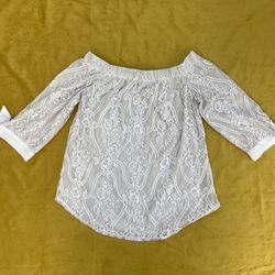 Womens Lace Off The Shoulder Top Size L