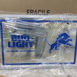 Bud light Detroit Lions mirror collectibles