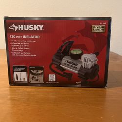 Husky Electric Air Tire Pump. 120V Inflator Sport Auto Bike Car Truck Compressor
