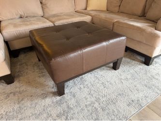 Leather ottoman