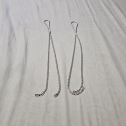 Two 5mm 30in Sterling Silver Box Rope Chains. 
