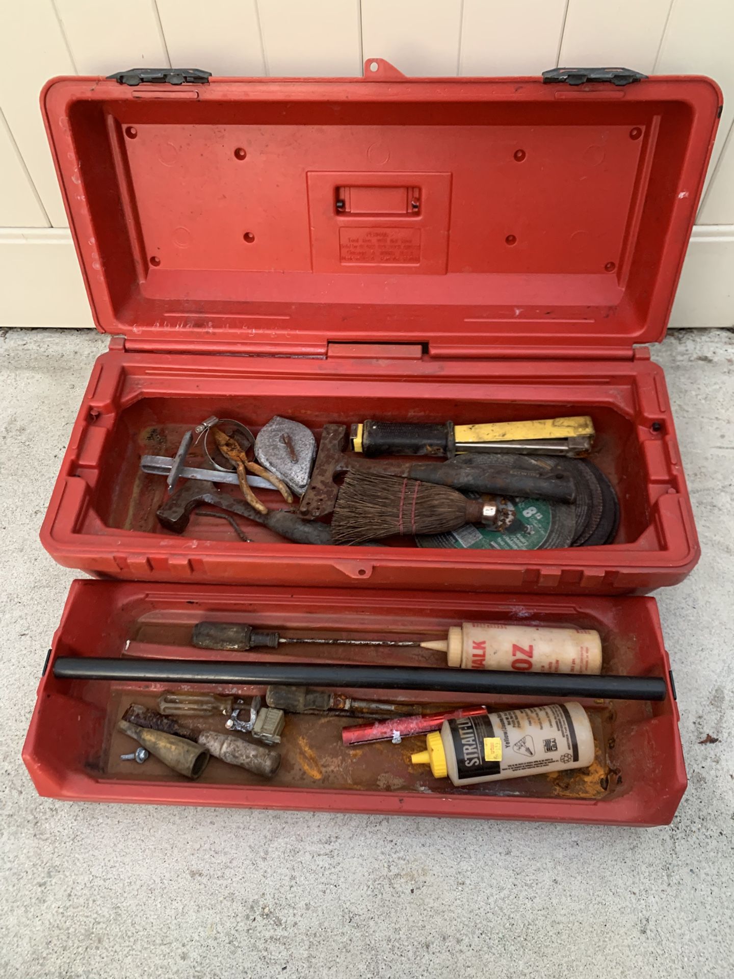 VINTAGE CRAFTSMAN TOOLBOX WITH MISCELLANEOUS TOOLS OVER 2’ WIDE!