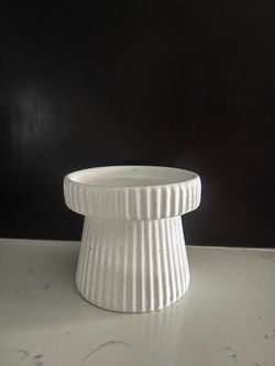 Brand New White Speckled Candle Holder