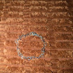 Heart 925 Sterling Silver Bracelet 