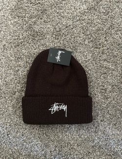 brown stussy beanie