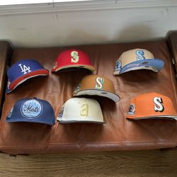 Mariners, Dodgers, Mets And Angels New Era Fitted Hats Size 7 1/8  $$25-$40.  $225 For All 7