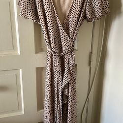 Blush And Black Wrap Dress