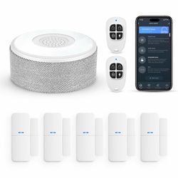 Tolviviov WiFi Door Alarm System, 8-Piece DIY Wireless Alarm Kit with Door Sensors