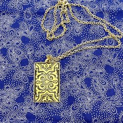 Vintage Damascene Pendant Necklace