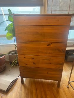 Stained IKEA Tarva 5 drawer dresser