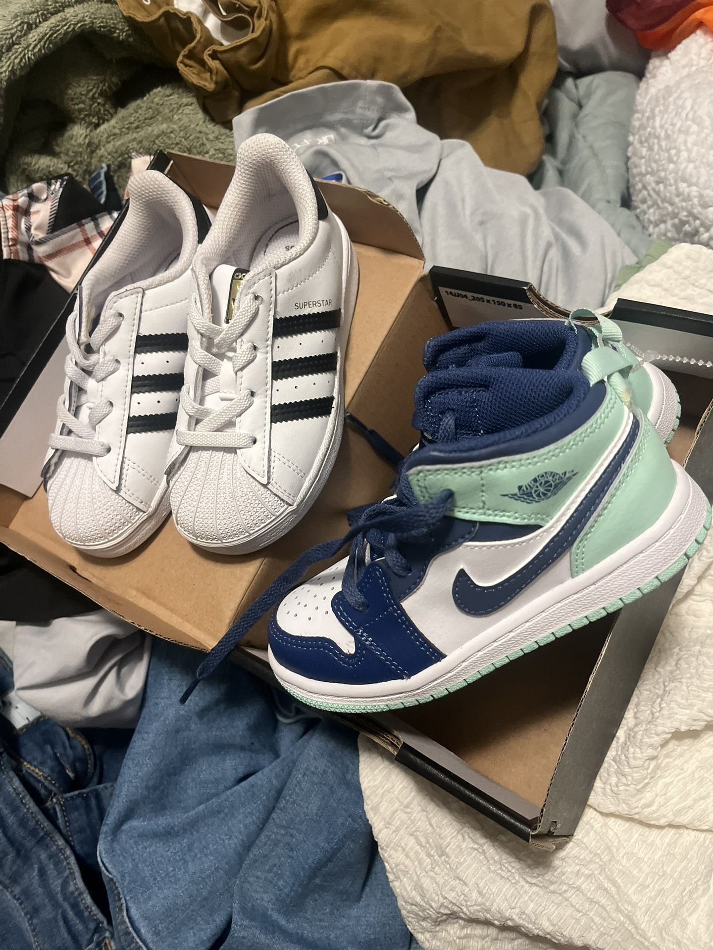 Kids Sz. 9 1s Never Worn And Adidas Worn Maybe 3 Times