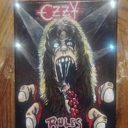 Original 8"By10" Painting. Ozzy Rules