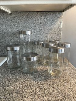 Glass storage container set