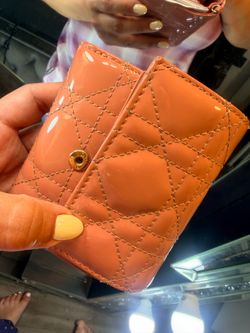 LADY DIOR LOTUS WALLET ETHEREAL PINK PATENT CANNAGE CALFSKIN